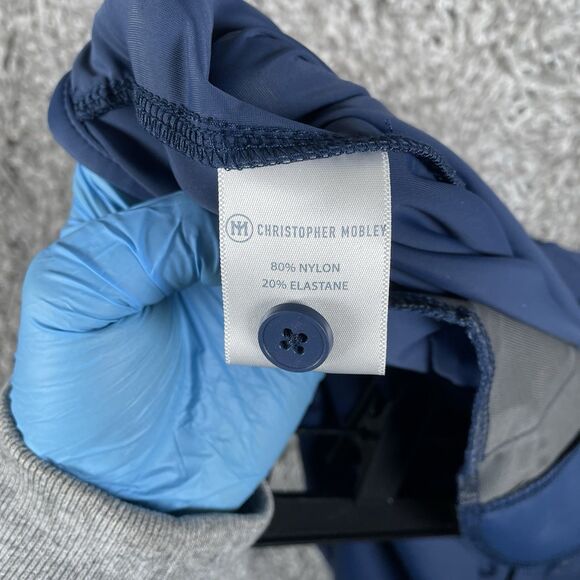 Christopher Mobley Performance Shorts Men’s Navy Blue Stretch Preppy Golf Tennis - Picture 3 of 7